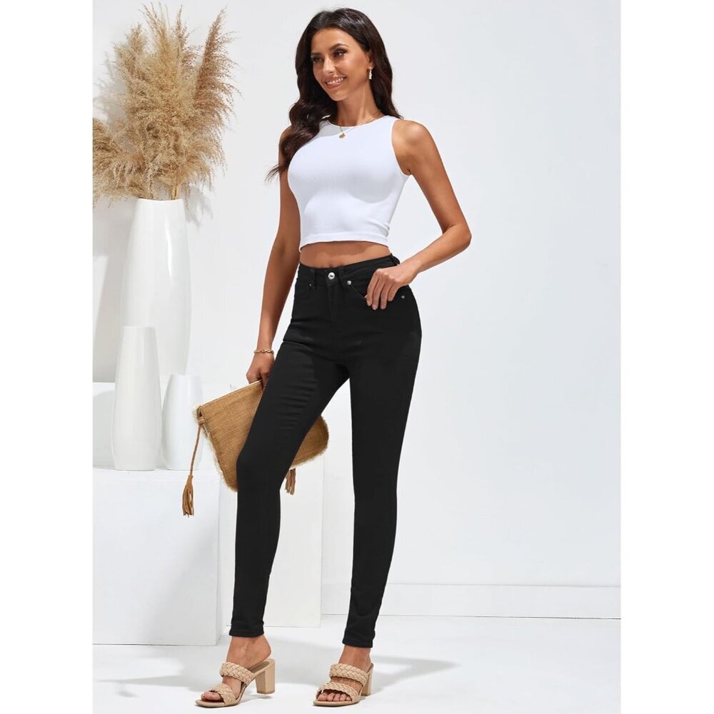 Women Skinny Jeans High Waist Stretch Denim Pants Casual Slim Fit Flattering - Picture 8 of 8